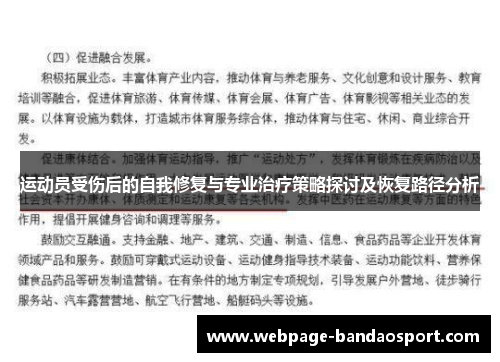 运动员受伤后的自我修复与专业治疗策略探讨及恢复路径分析