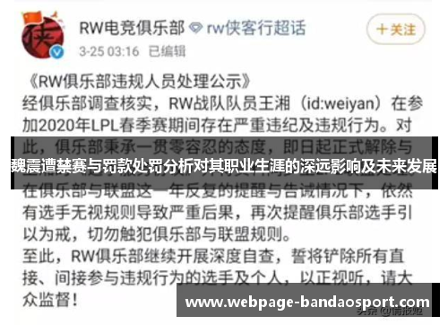 魏震遭禁赛与罚款处罚分析对其职业生涯的深远影响及未来发展